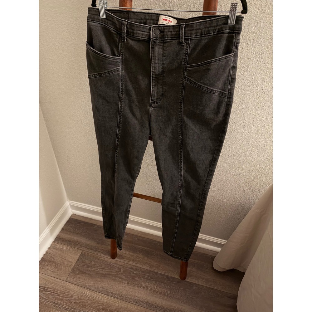 Wrangler Highest High Rise Western Skinny Jeans Faded Black Women Size 18